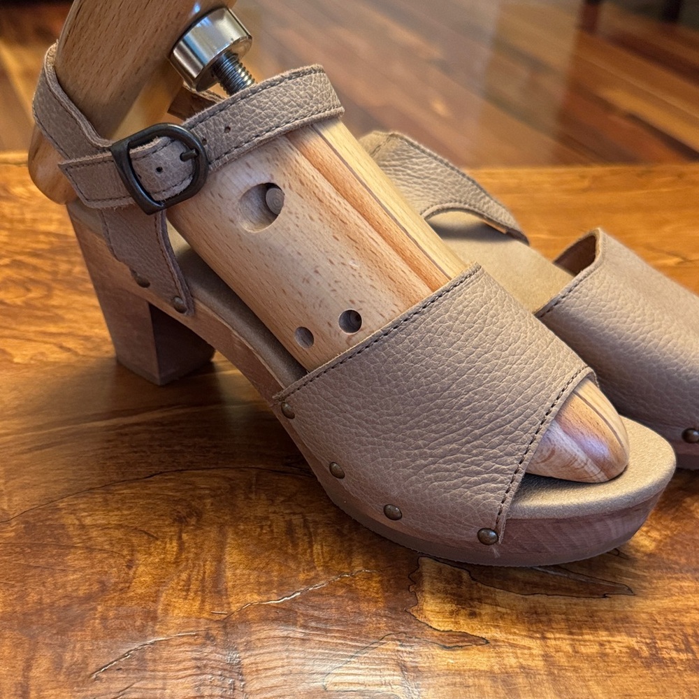 Sanita Beige Leather Mules